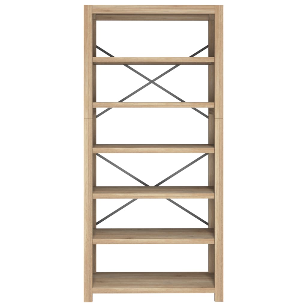 6 - Tier Bookcase 80x30x170 cm Solid Wood Acacia - Newstart Furniture