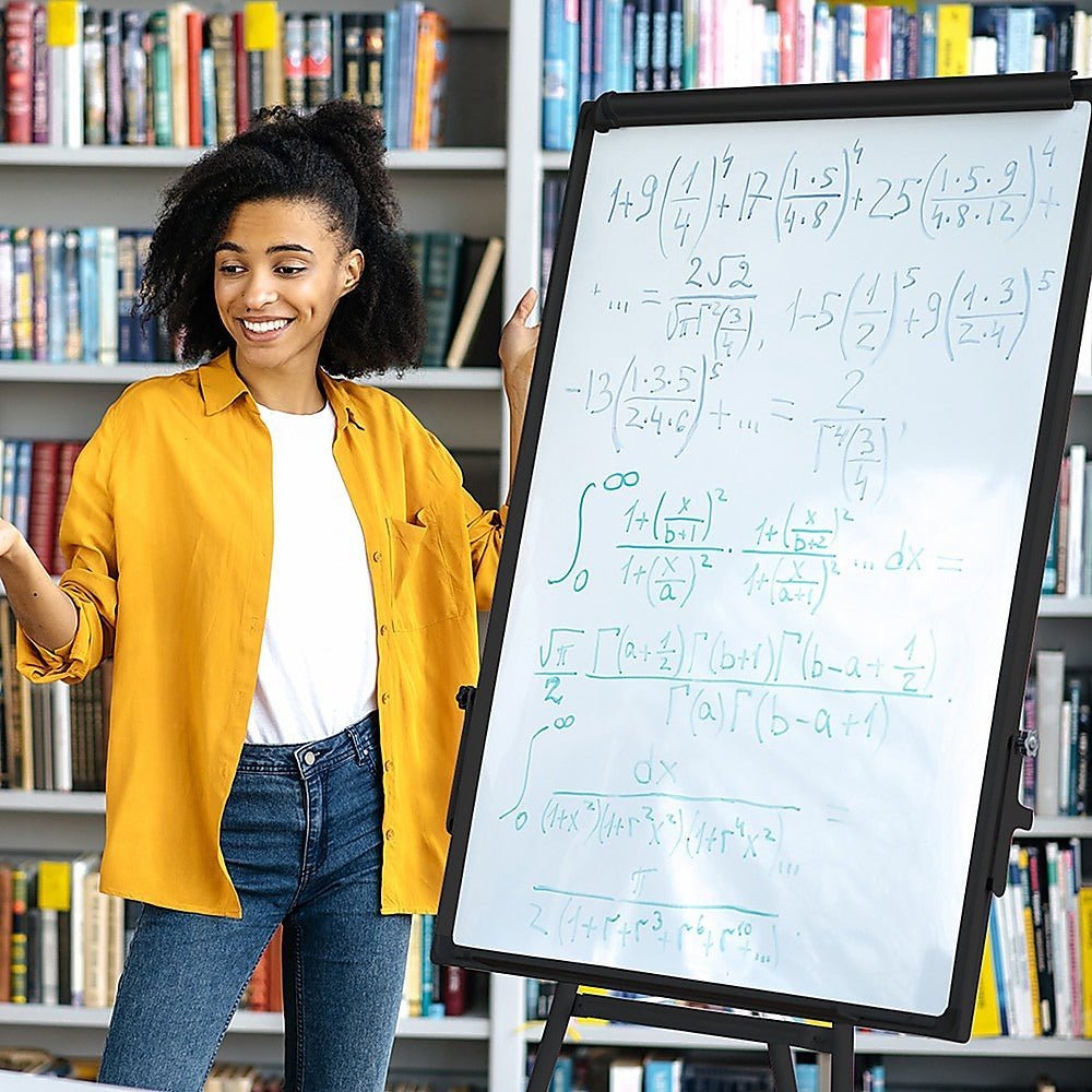 60 x 90cm Magnetic Writing Whiteboard Dry Erase w/ Height Adjustable Tripod Stand - Newstart Furniture