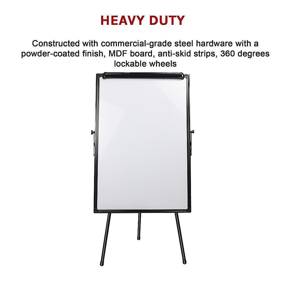 60 x 90cm Magnetic Writing Whiteboard Dry Erase w/ Height Adjustable Tripod Stand - Newstart Furniture