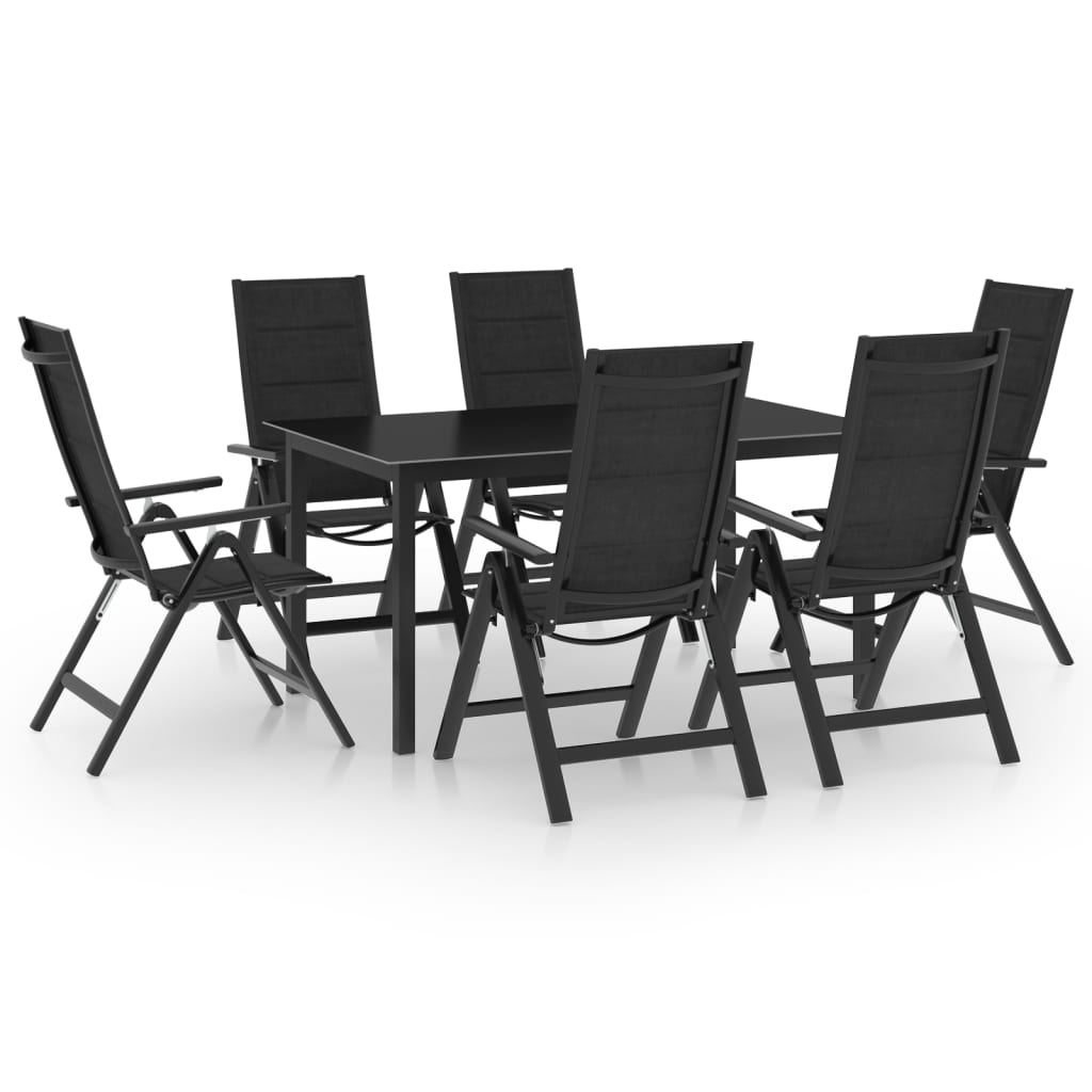 7 Piece Garden Dining Set Aluminium Anthracite - Newstart Furniture