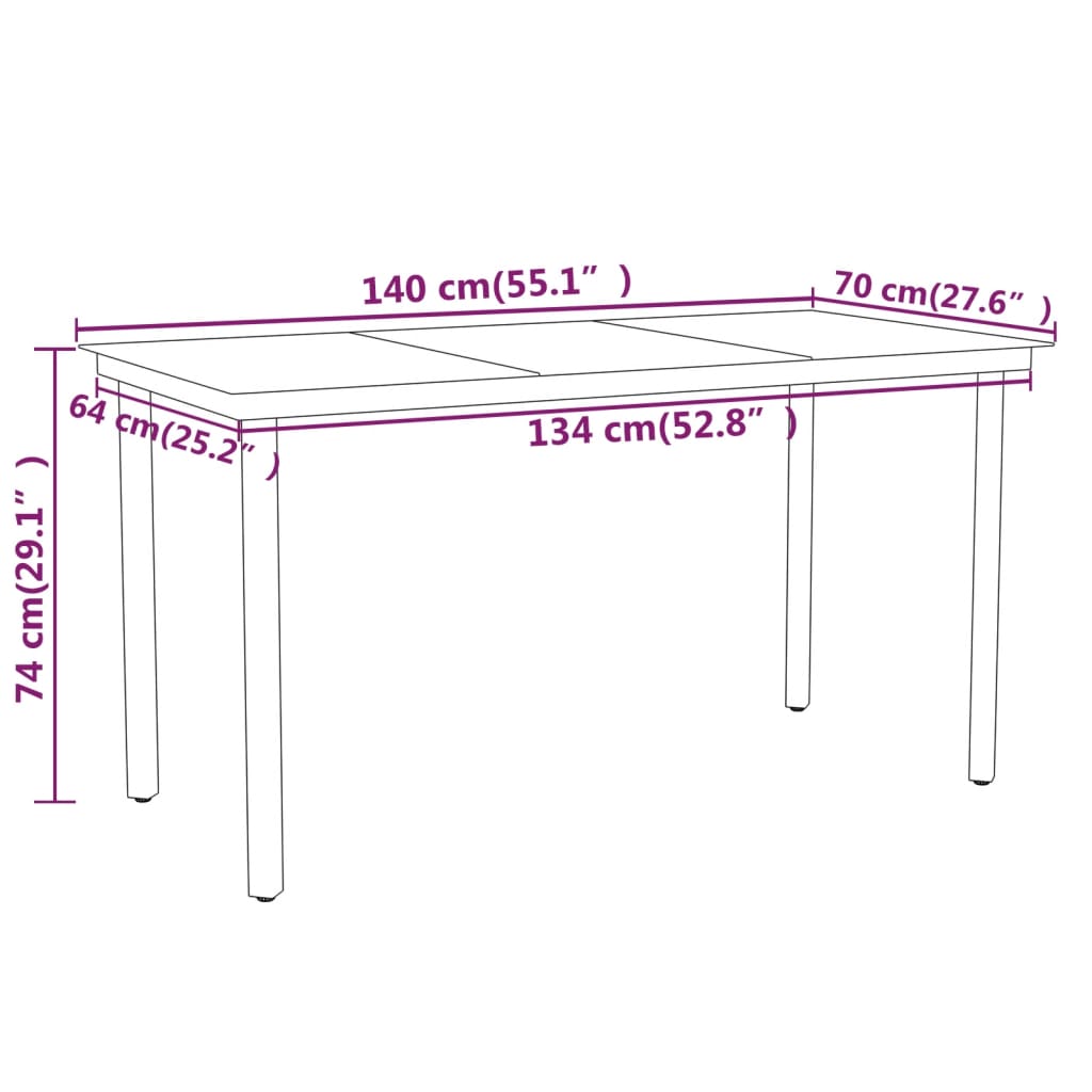 7 Piece Garden Dining Set Black - Newstart Furniture