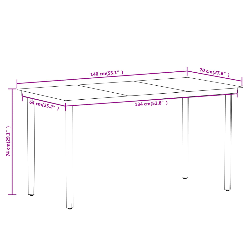 7 Piece Garden Dining Set Black - Newstart Furniture