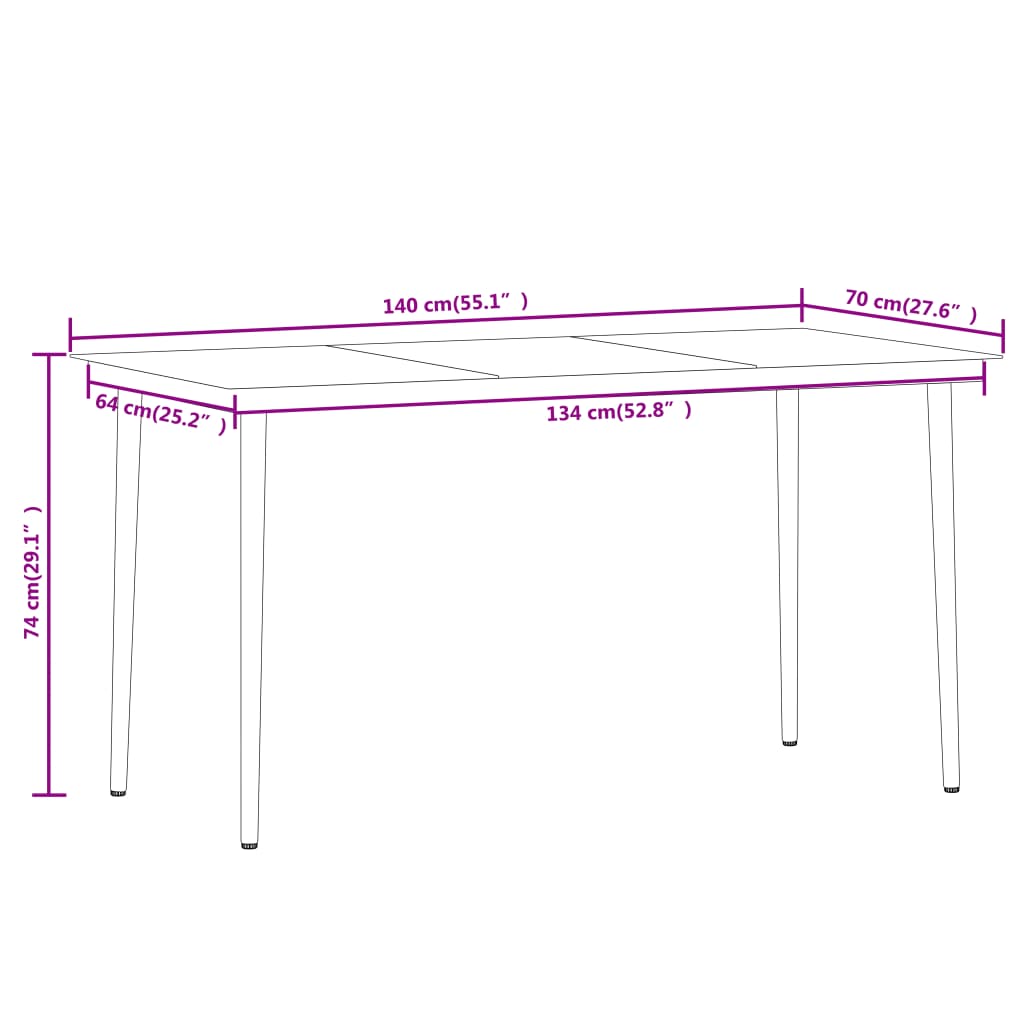 7 Piece Garden Dining Set Brown - Newstart Furniture