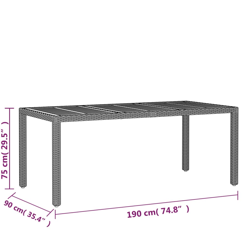 7 Piece Garden Dining Set Poly Rattan Grey - Newstart Furniture