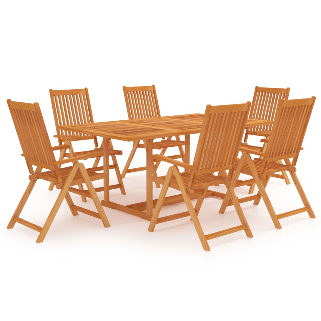 7 Piece Garden Dining Set Solid Teak Wood - Newstart Furniture