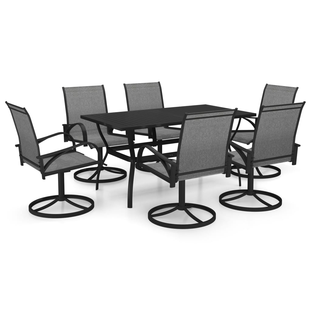 7 Piece Garden Dining Set Textilene and Steel - Newstart Furniture