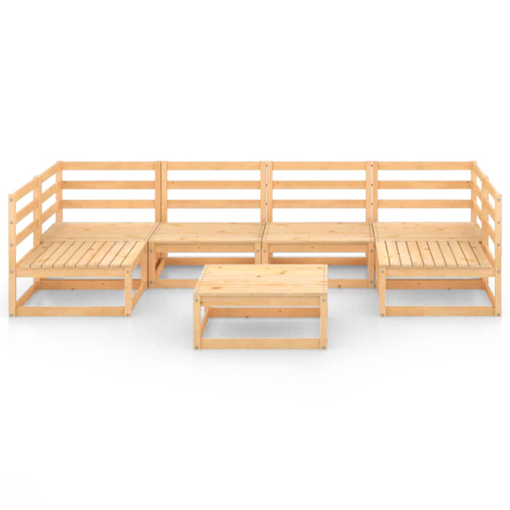 7 Piece Garden Lounge Set Solid Pinewood - Newstart Furniture