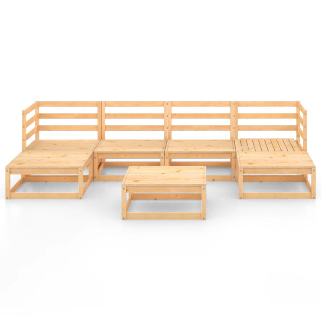 7 Piece Garden Lounge Set Solid Pinewood - Newstart Furniture