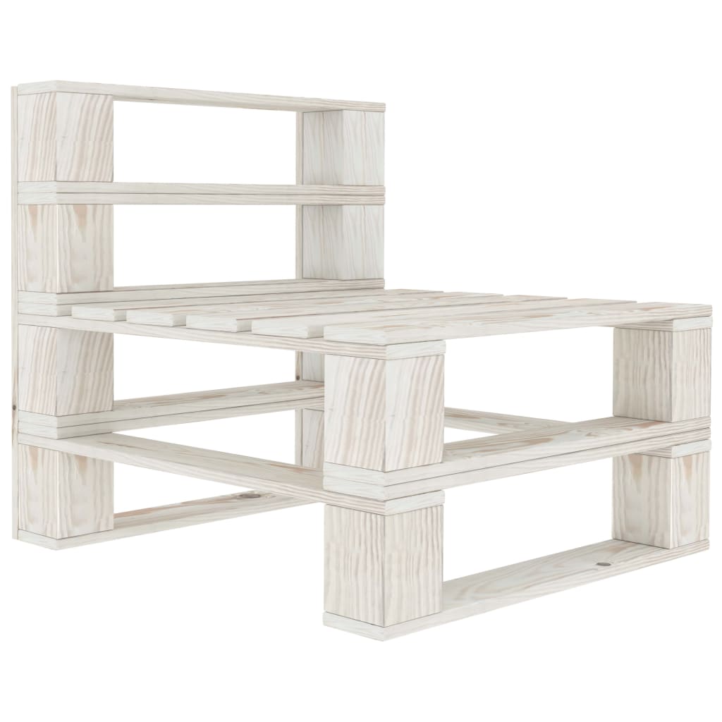 7 Piece Garden Pallet Lounge Set Wood White - Newstart Furniture