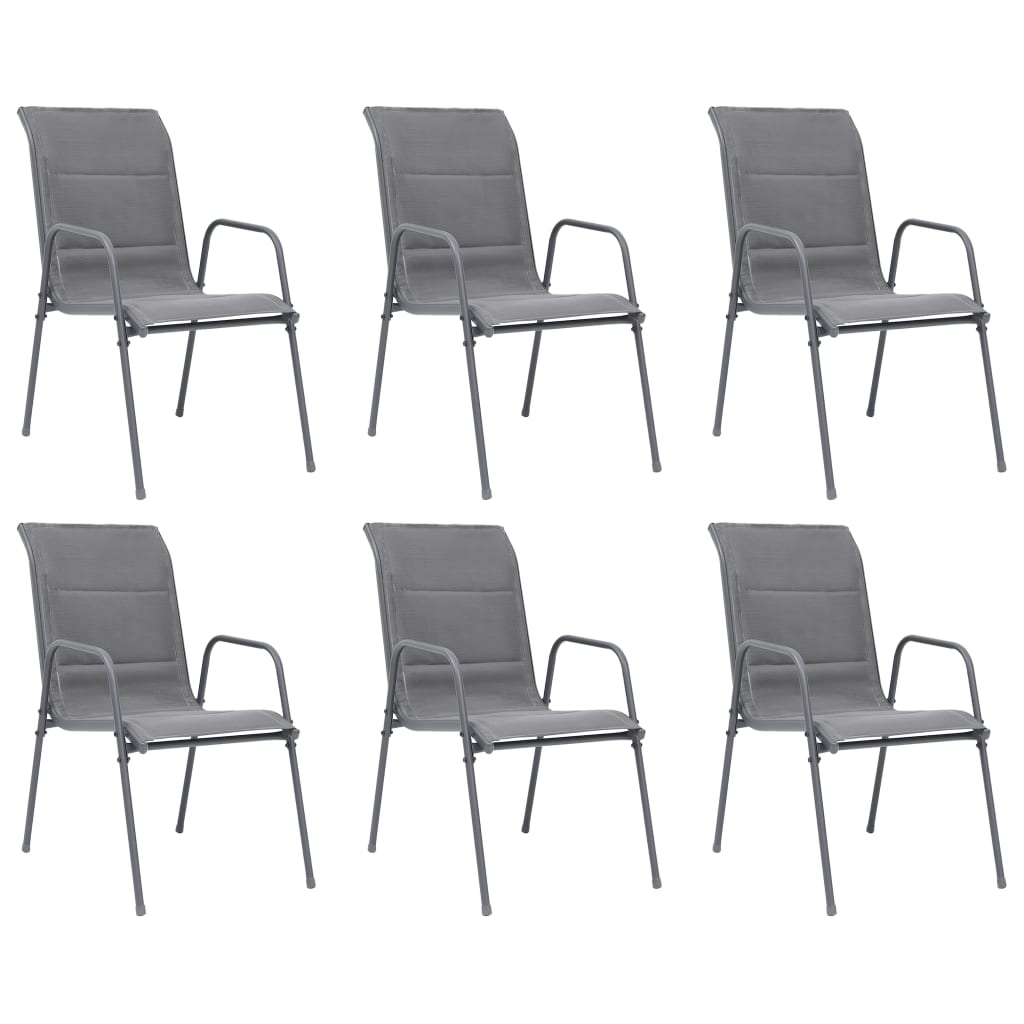 7 Piece Outdoor Dining Set Steel Anthracite - Newstart Furniture