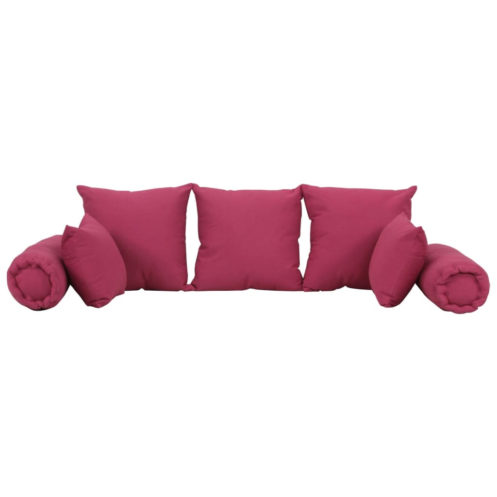 7 Piece Throw Pillow Set Pink Fabric - Newstart Furniture