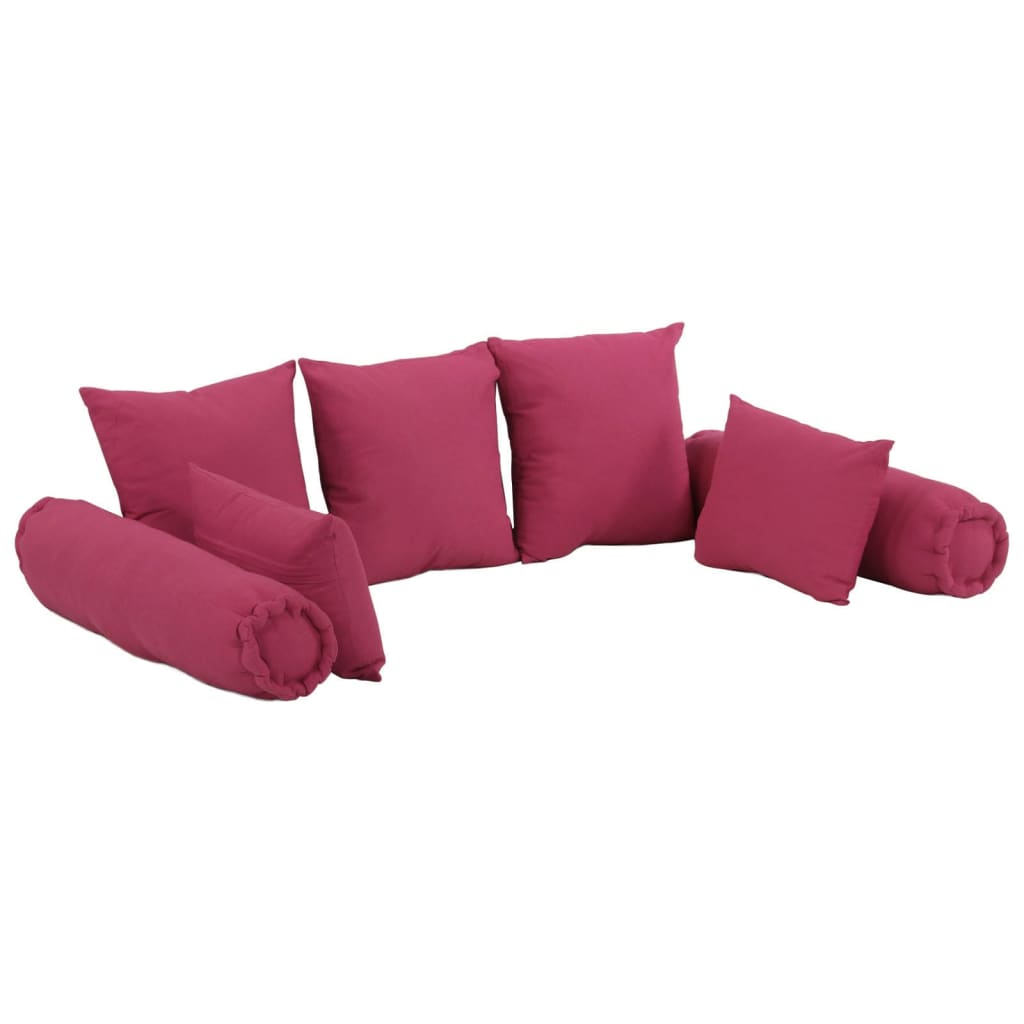 7 Piece Throw Pillow Set Pink Fabric - Newstart Furniture