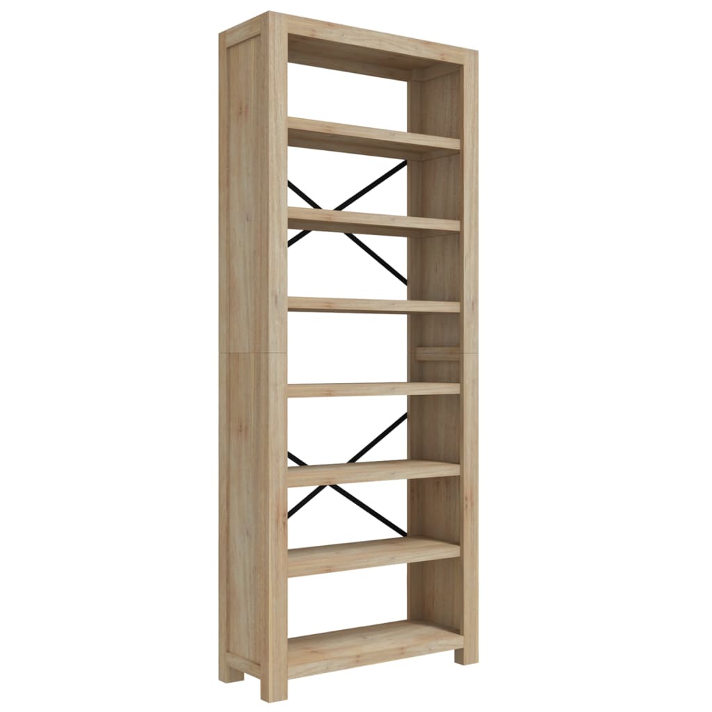 7 - Tier Bookcase 80x30x200 cm Solid Wood Acacia - Newstart Furniture