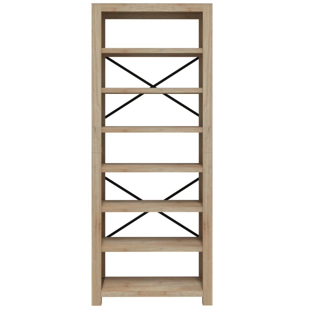 7 - Tier Bookcase 80x30x200 cm Solid Wood Acacia - Newstart Furniture