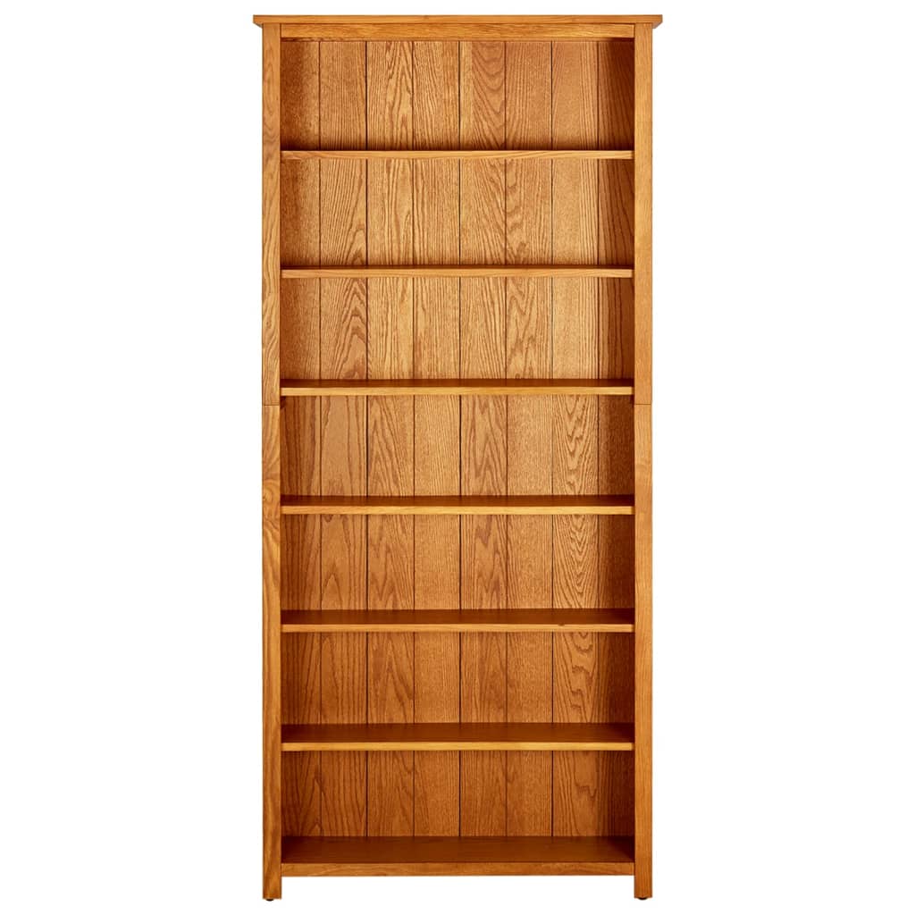 7 - Tier Bookcase 90x22.5x200 cm Solid Oak Wood - Newstart Furniture