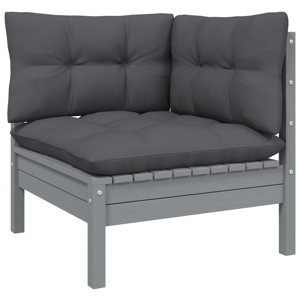 8 Piece Garden Lounge Set with Anthracite Cushions Pinewood - Newstart Furniture