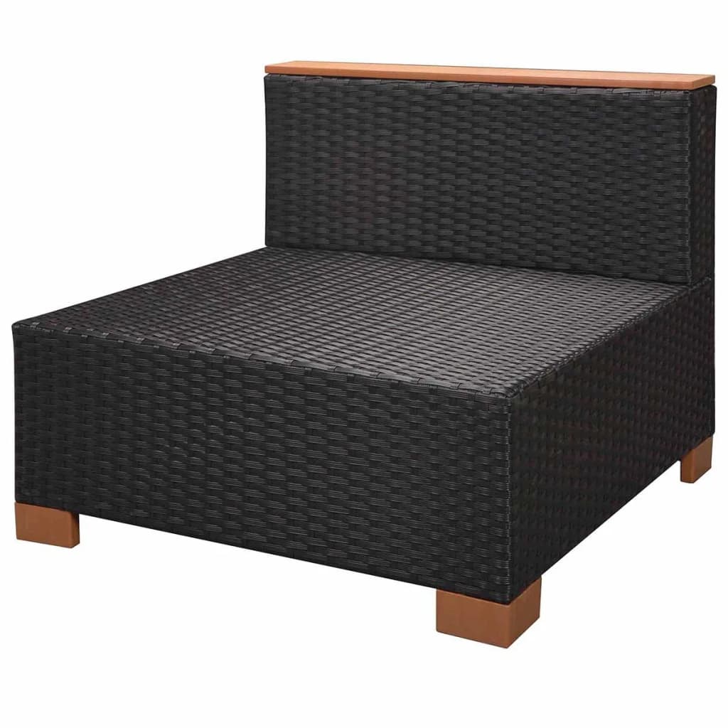 8 Piece Garden Lounge Set with Cushions Poly Rattan Black - Newstart Furniture