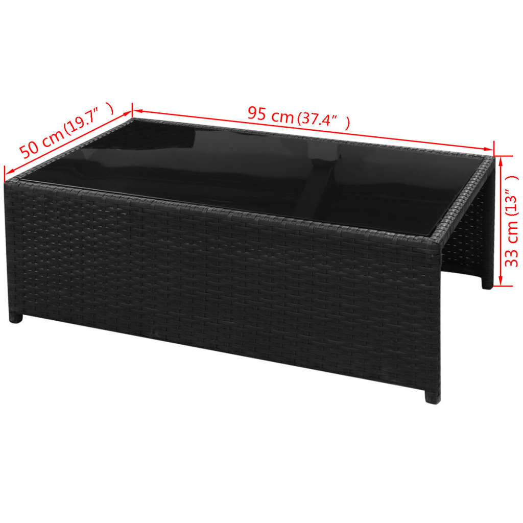 8 Piece Garden Lounge Set with Cushions Poly Rattan Black - Newstart Furniture