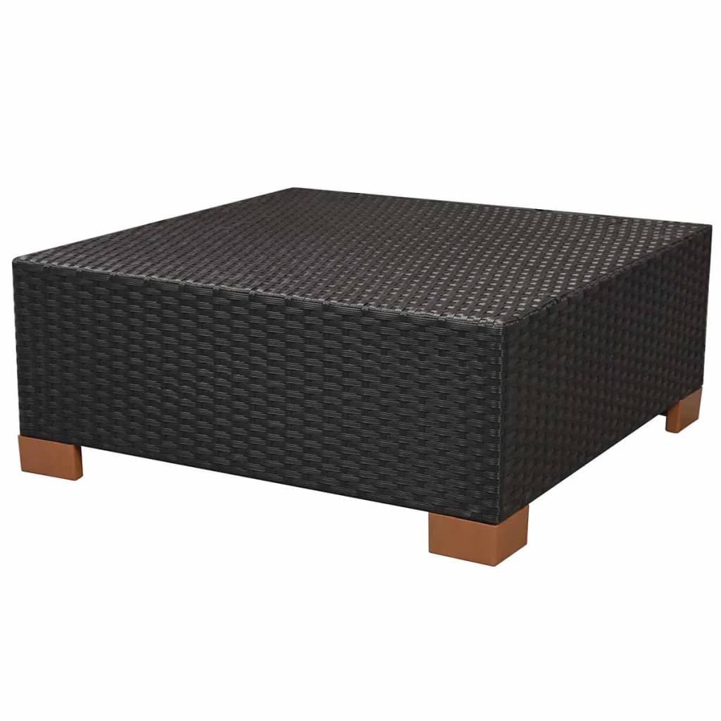 8 Piece Garden Lounge Set with Cushions Poly Rattan Black - Newstart Furniture