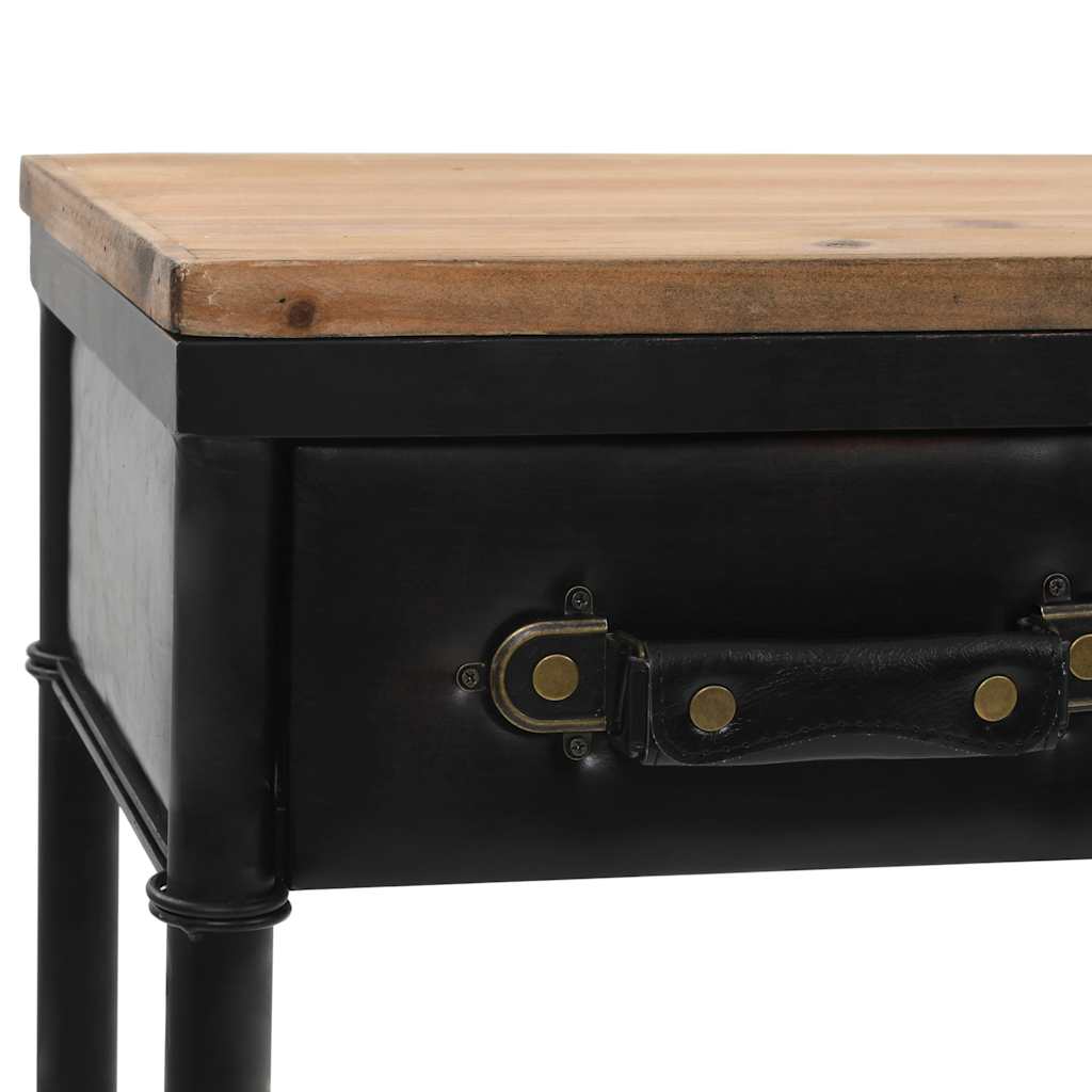 Console Table MDF and Fir Wood 100x33.5x80 cm