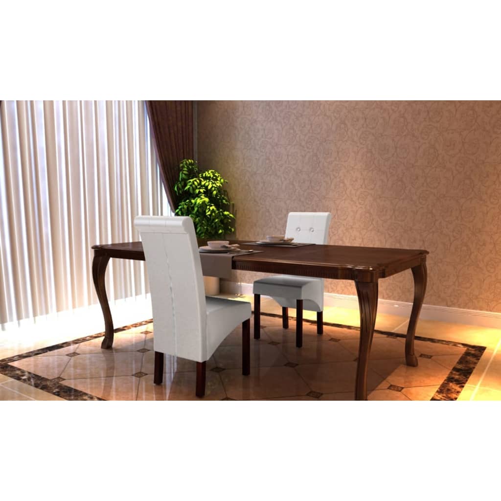 Dining Chairs 2 pcs White Faux Leather