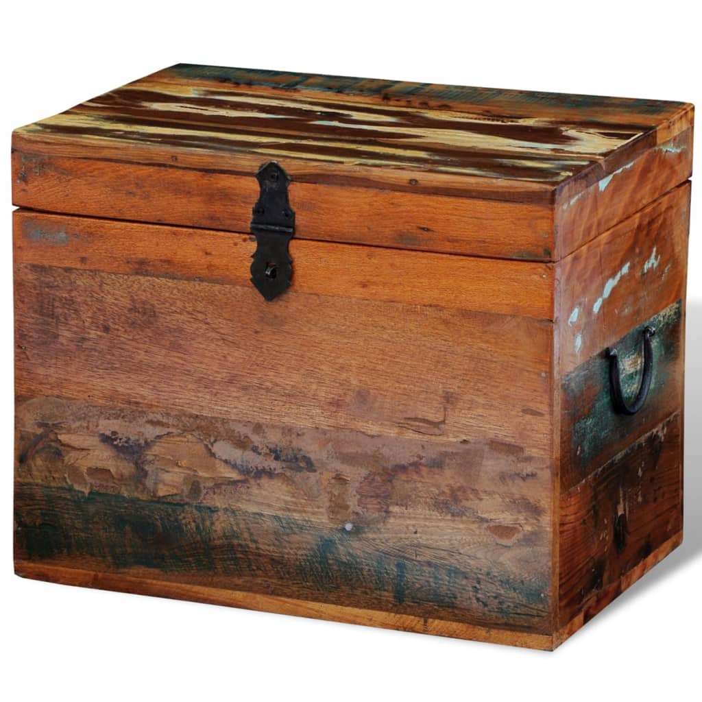 Antique-Style Reclaimed Wood Storage Chest - Handmade