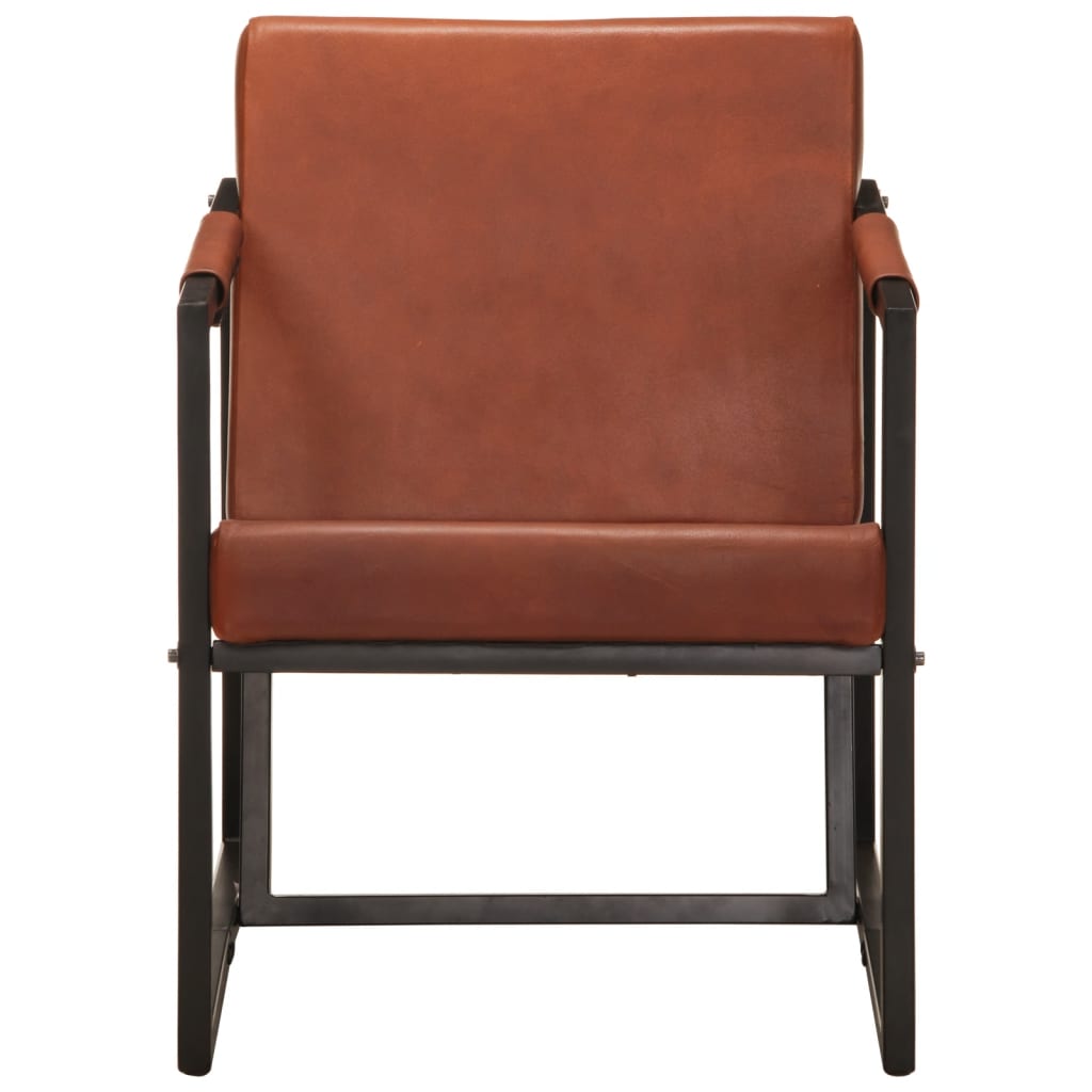 Armchair Brown Real Leather