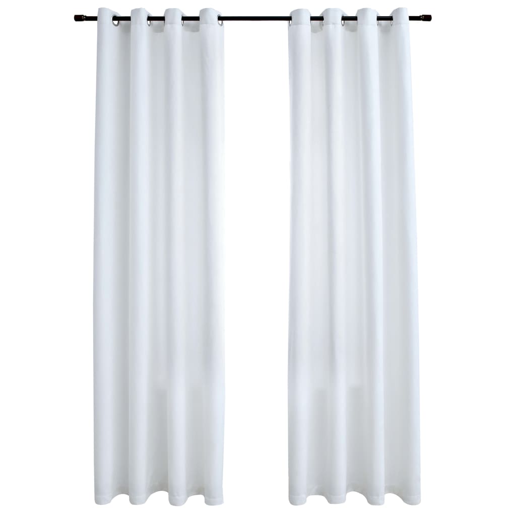 Elegant Blackout Curtains with Rings - Off White, 140x245 cm, 2pcs