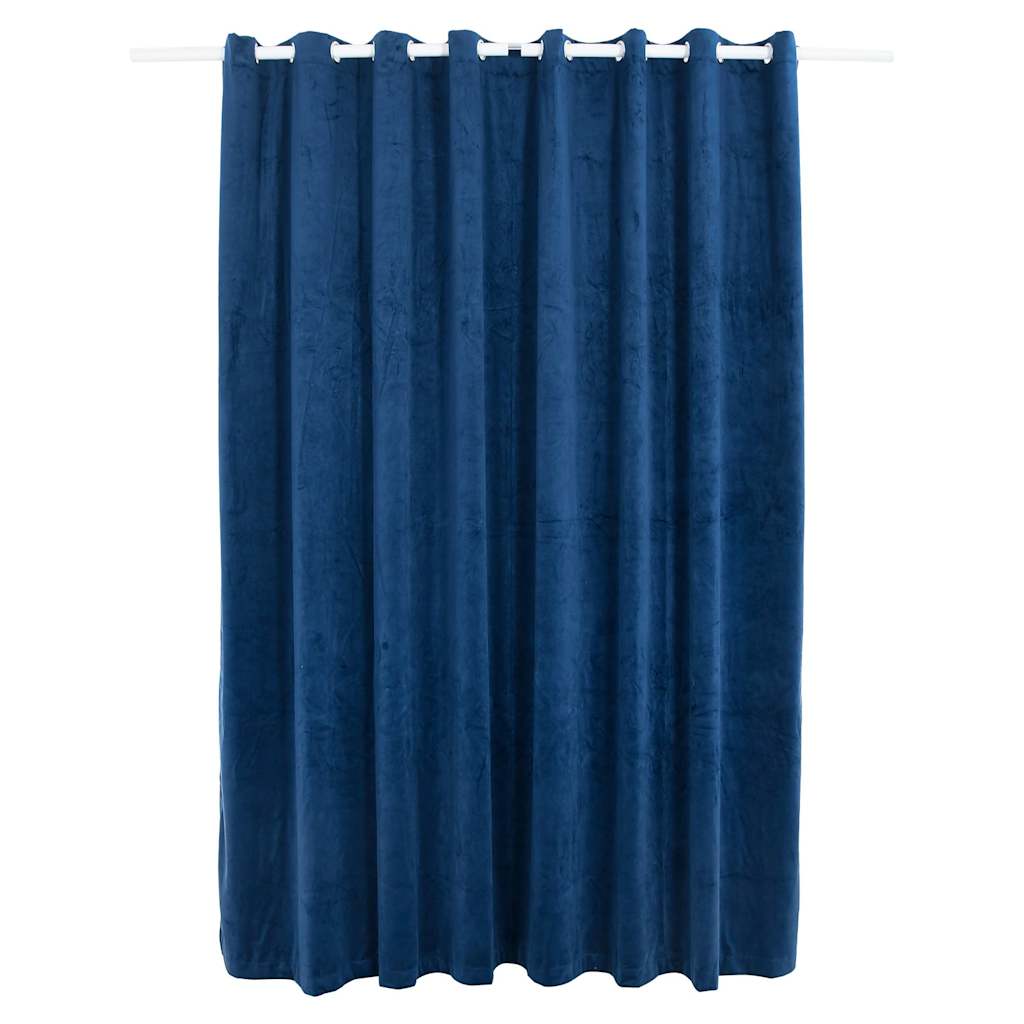 Luxe Velvet Blackout Curtains with Rings - Dark Blue 290x245cm