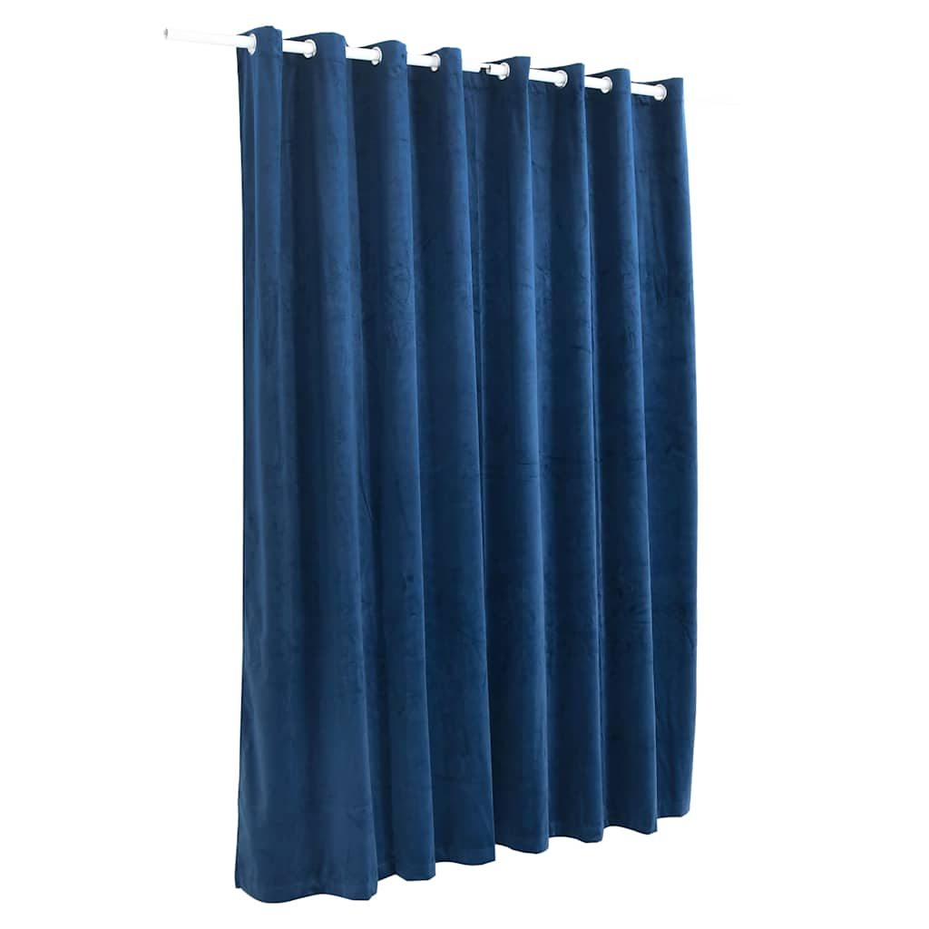 Luxe Velvet Blackout Curtains with Rings - Dark Blue 290x245cm