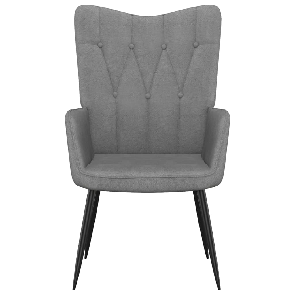 Relaxing Chair with a Stool Dark Grey Fabric