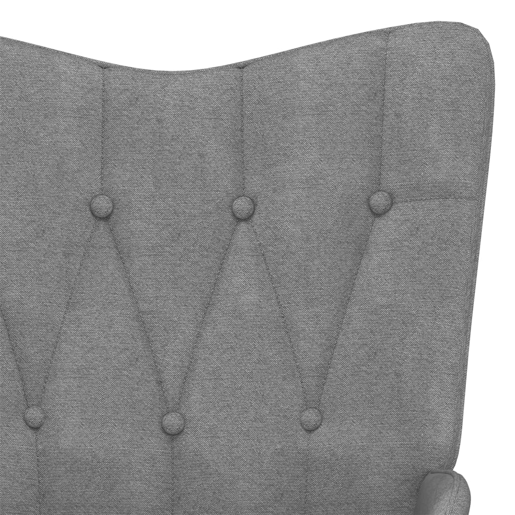 Relaxing Chair with a Stool Dark Grey Fabric