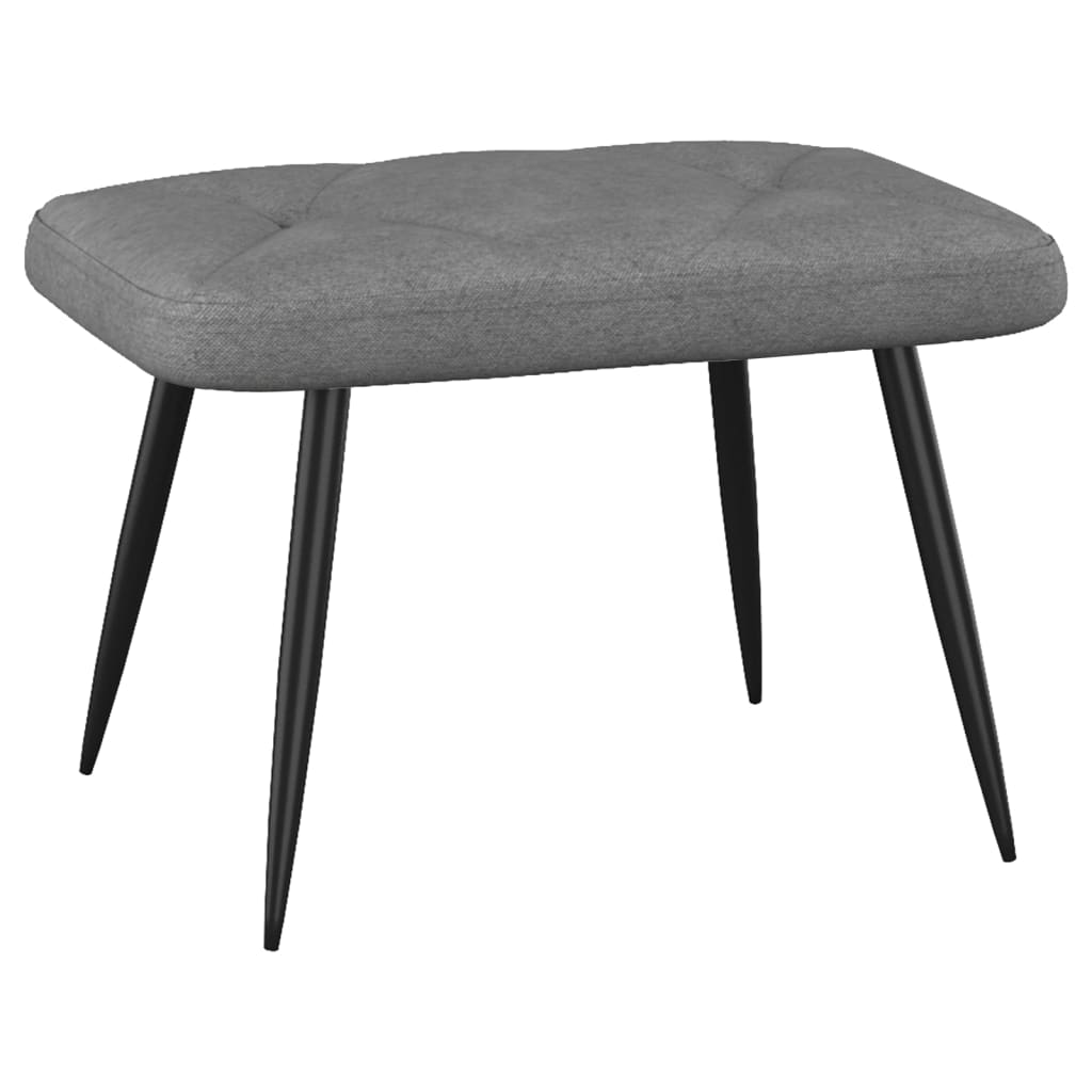 Relaxing Chair with a Stool Dark Grey Fabric