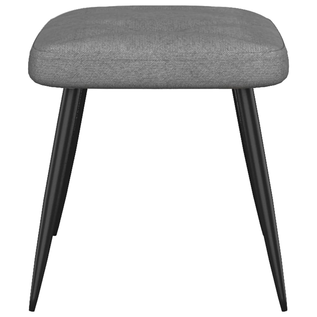 Relaxing Chair with a Stool Dark Grey Fabric