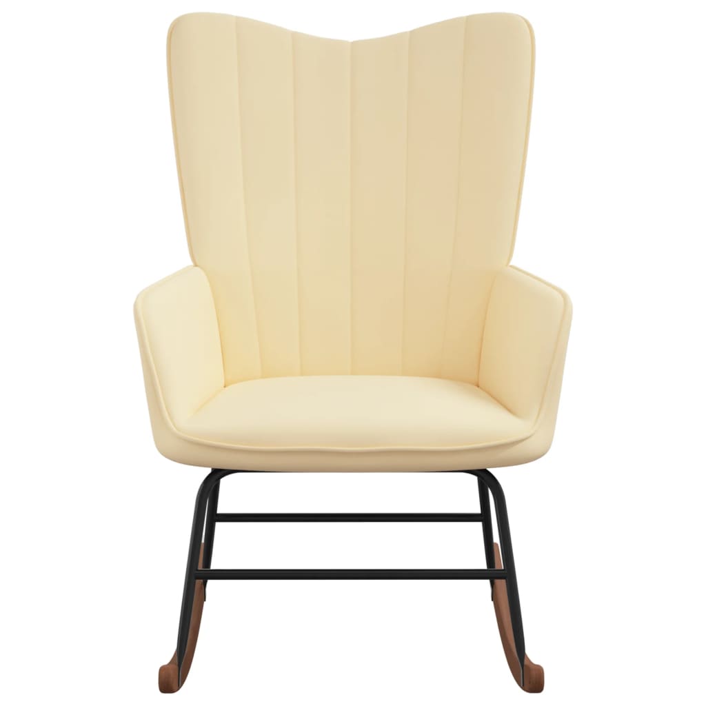 Rocking Chair Cream White Velvet