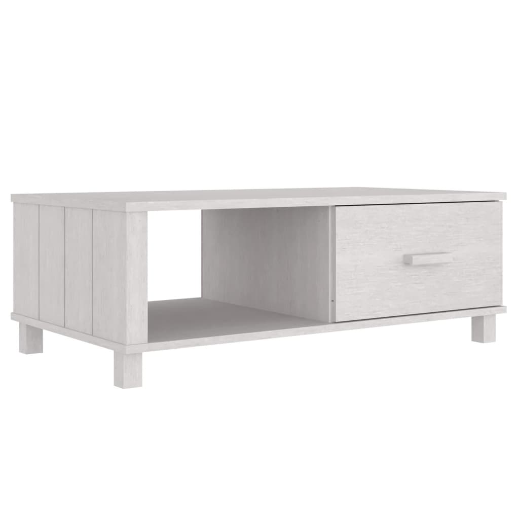 Coffee Table "HAMAR" White 100x55x35 cm Solid Wood Pine