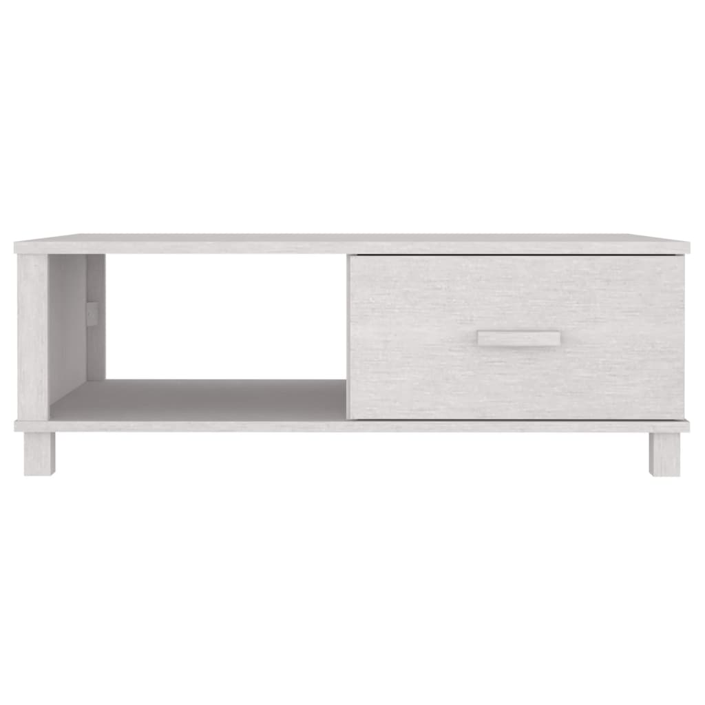 Coffee Table "HAMAR" White 100x55x35 cm Solid Wood Pine