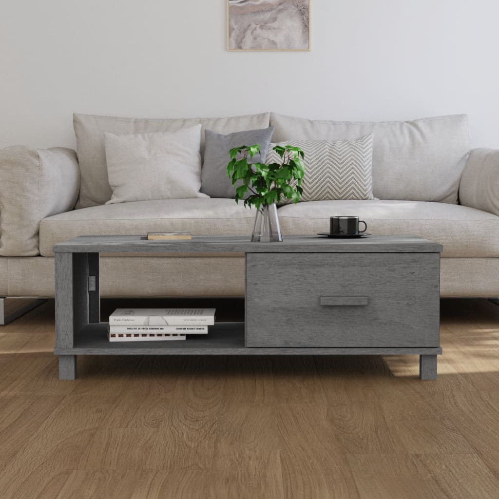 Coffee Table "HAMAR" Dark Grey 100x55x35 cm Solid Wood Pine