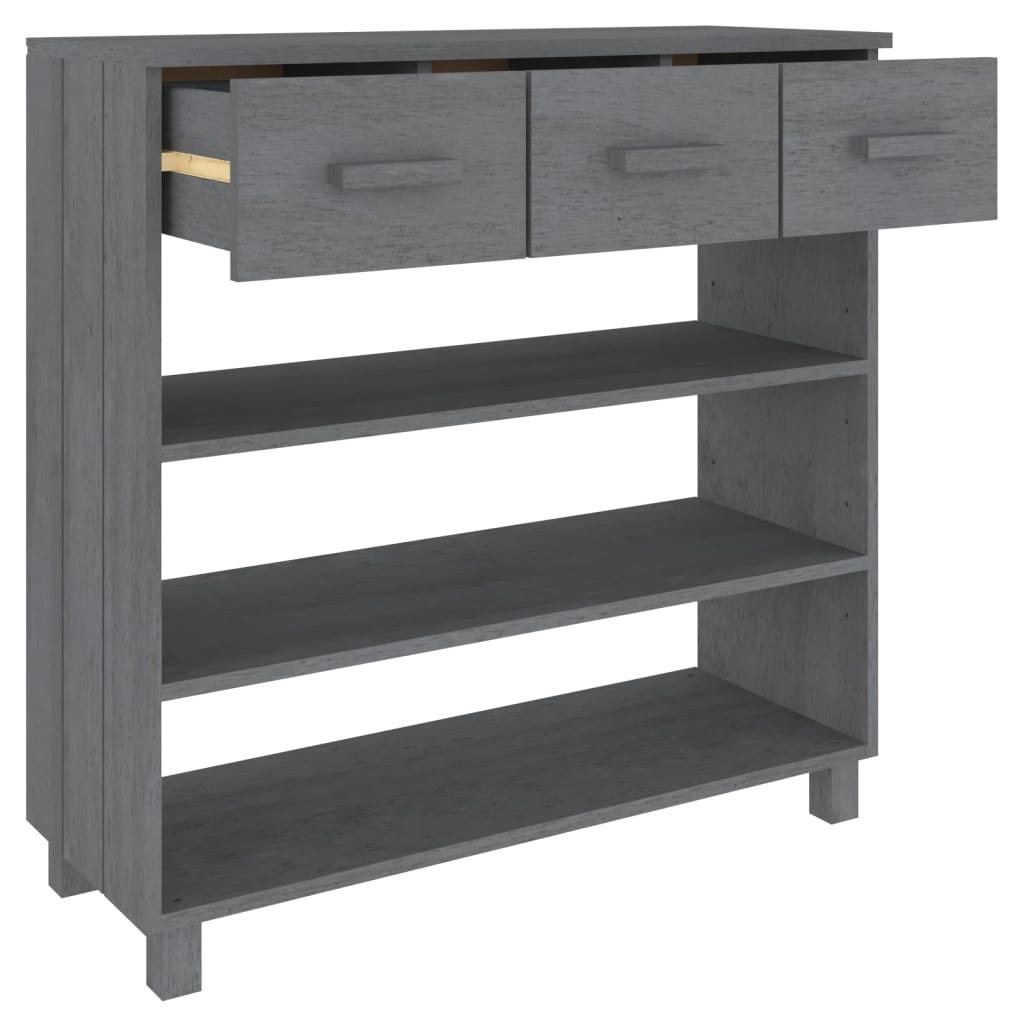 Console Table "HAMAR" Dark Grey 90x35x90 cm Solid Wood Pine
