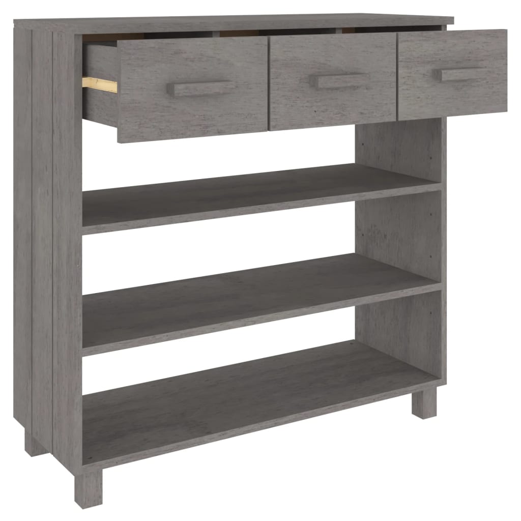 Console Table "HAMAR" Light Grey 90x35x90 cm Solid Wood Pine