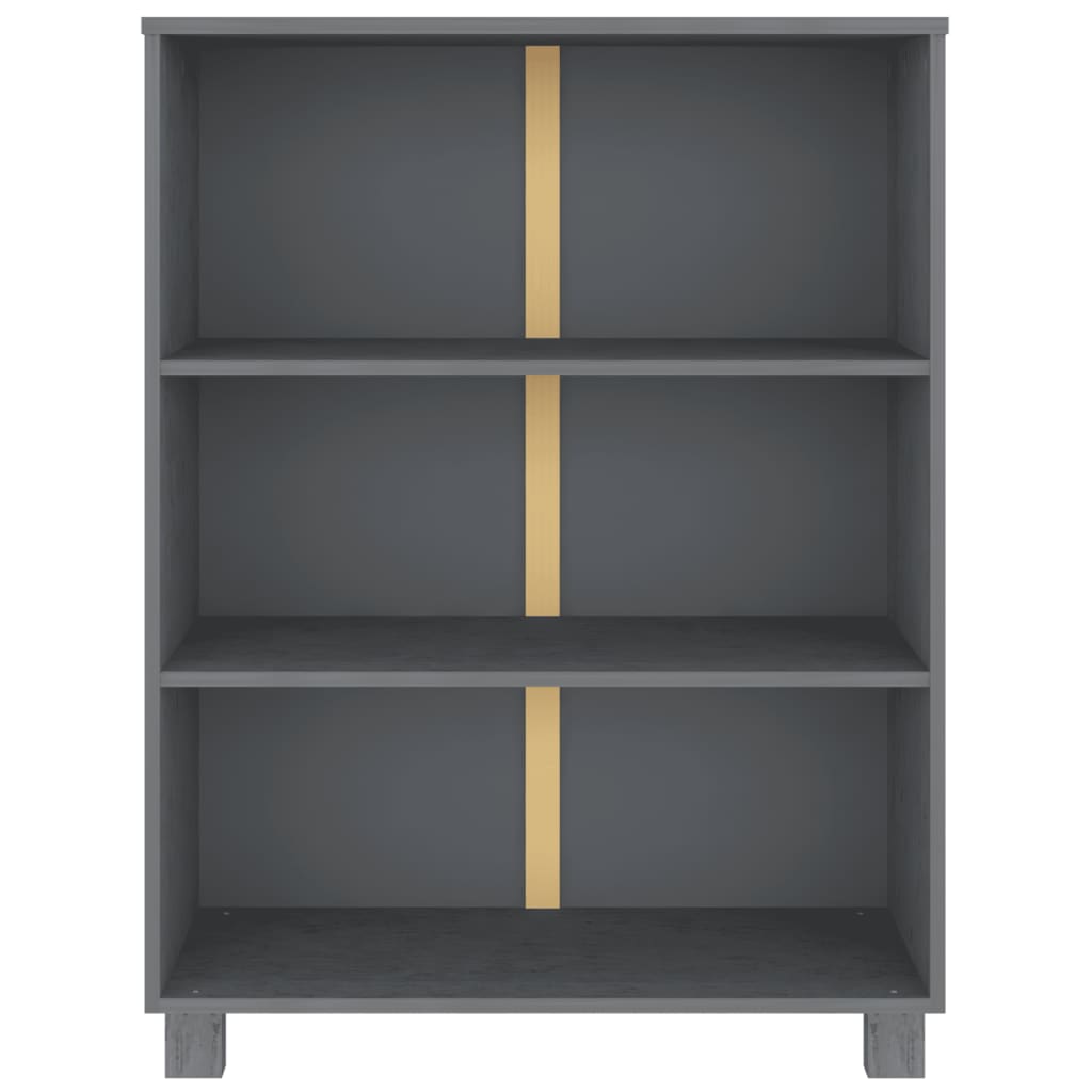 Book Cabinet "HAMAR" Dark Grey  85x35x112 cm Solid Wood Pine