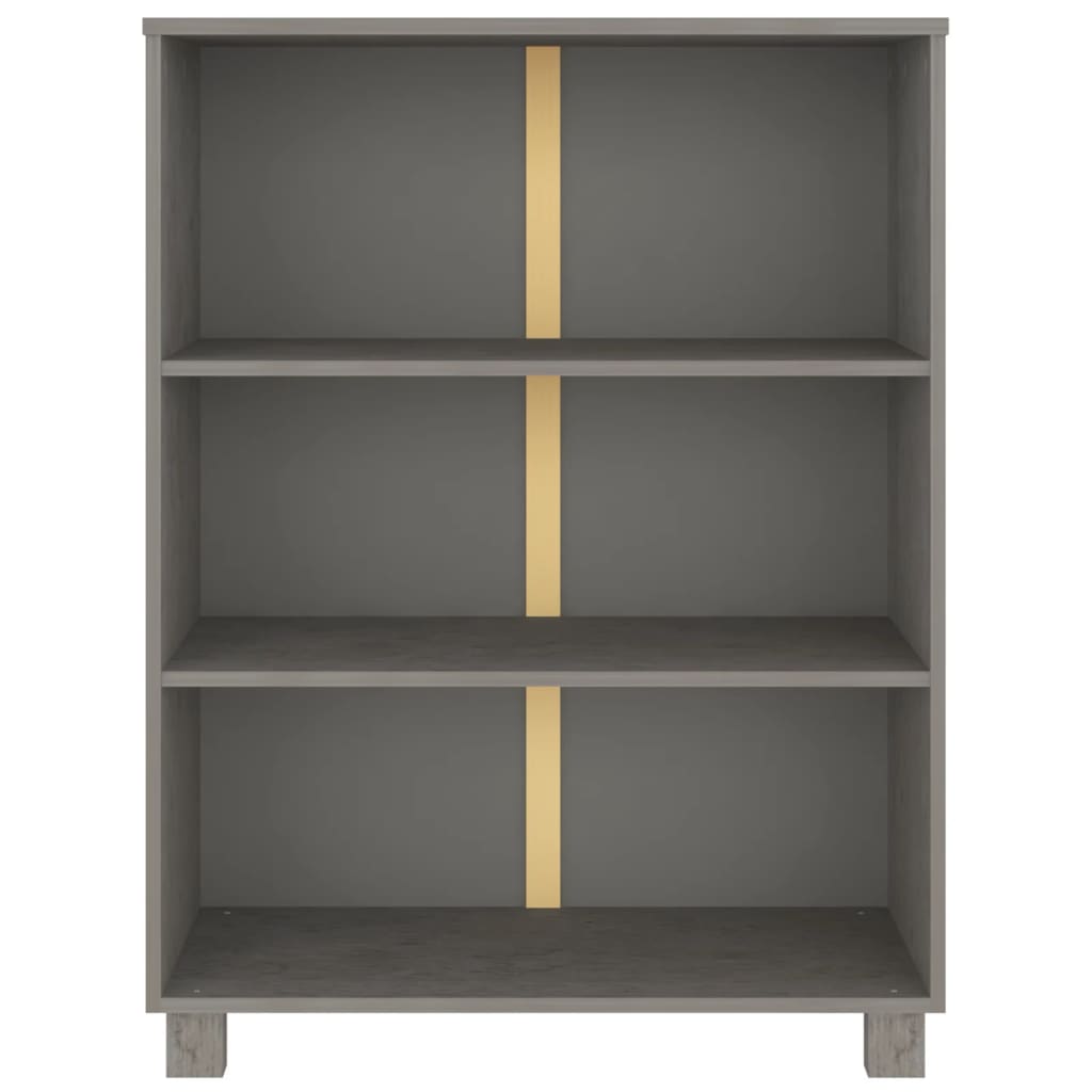 Book Cabinet "HAMAR" Light  Grey  85x35x112 cm Solid Wood Pine