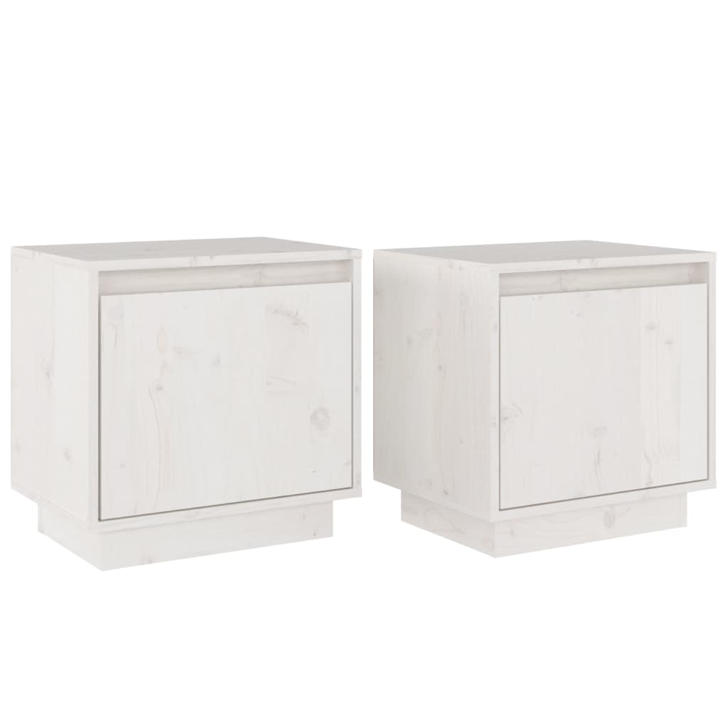 Bedside Cabinets 2 pcs White 40x30x40 cm Solid Wood Pine