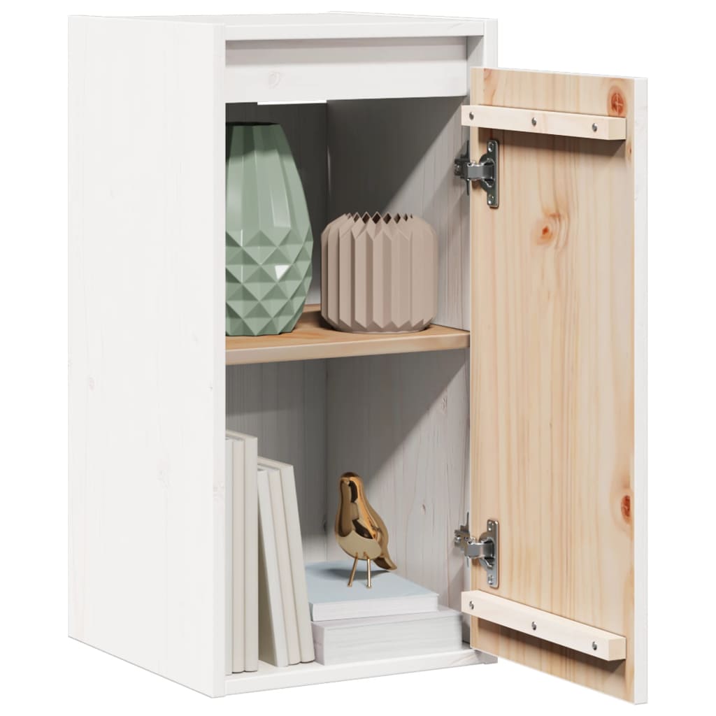 Solid Pine Wall Cabinet White 30x30x60 cm