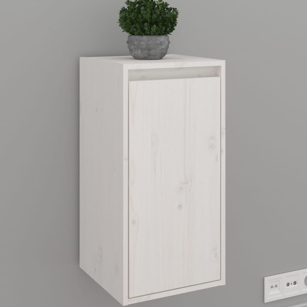 Solid Pine Wall Cabinet White 30x30x60 cm