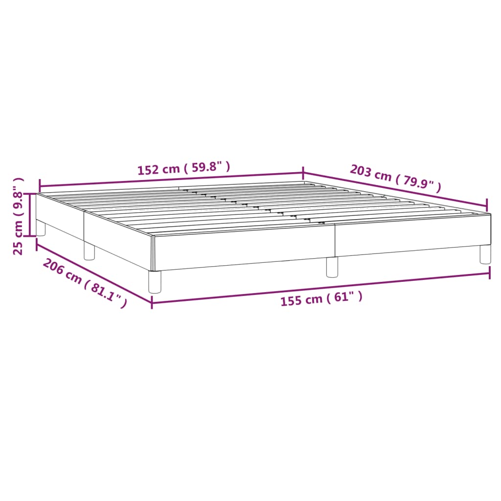 Newstart Queen Fabric Bed Frame in Dark Grey - 153x203 cm