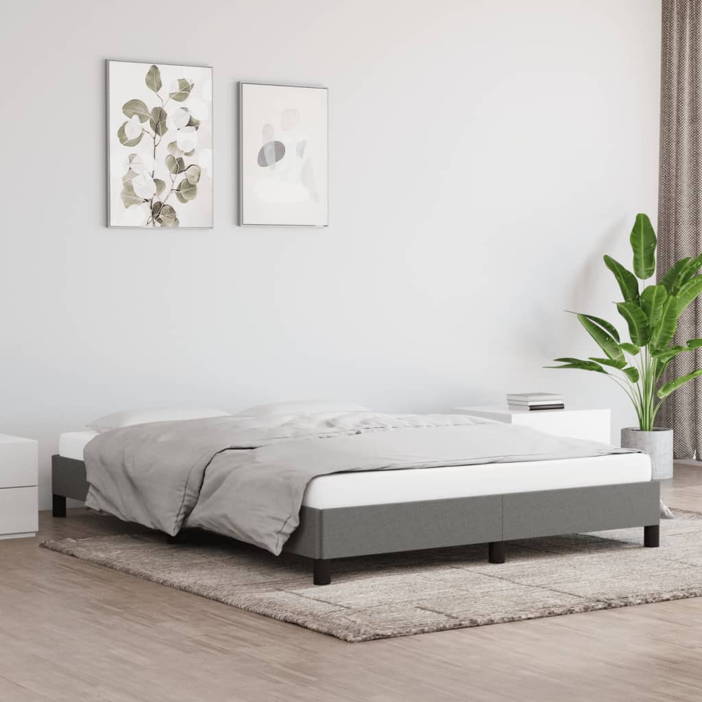 Newstart Queen Fabric Bed Frame in Dark Grey - 153x203 cm