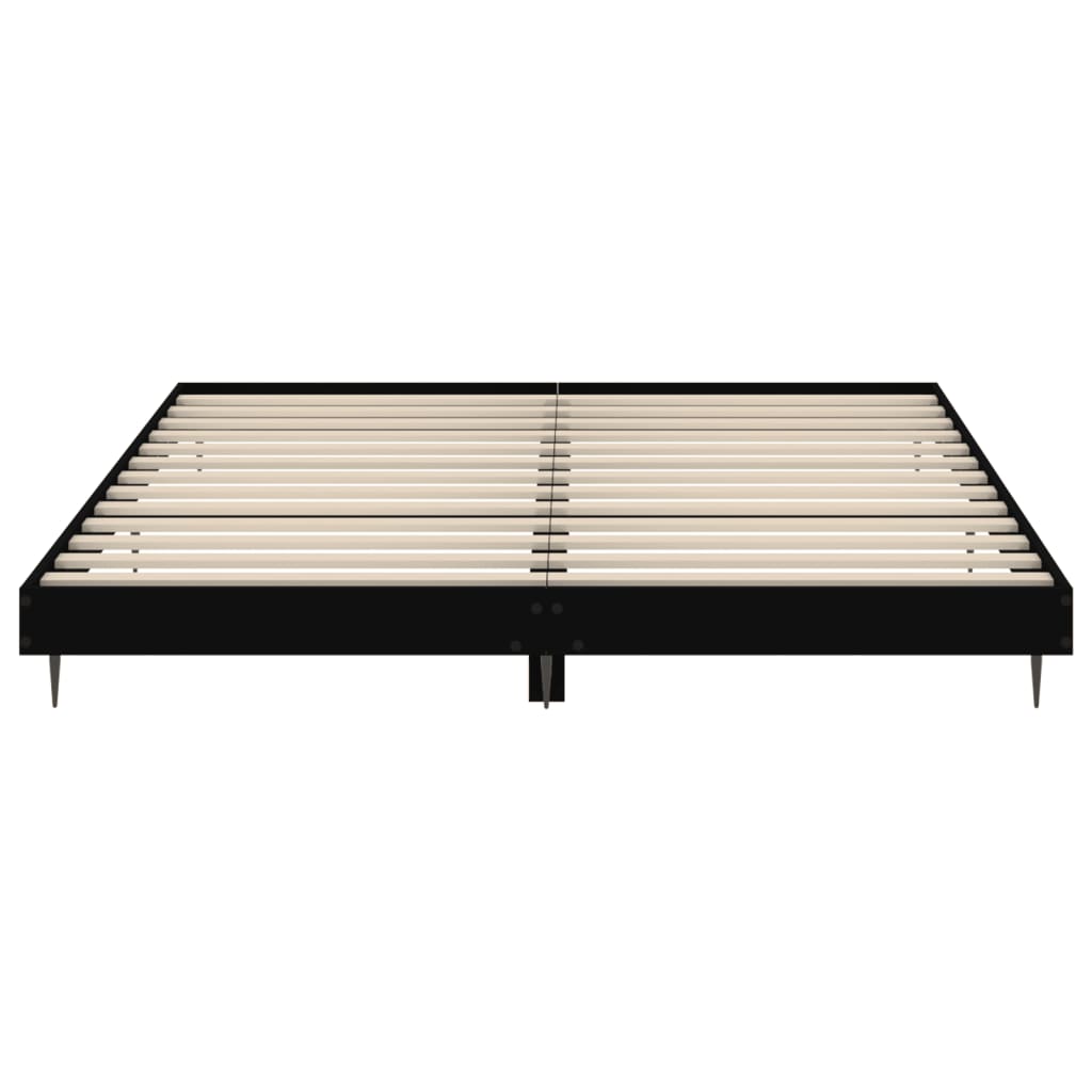 Bed Frame Black 183x203 cm King Size Engineered Wood