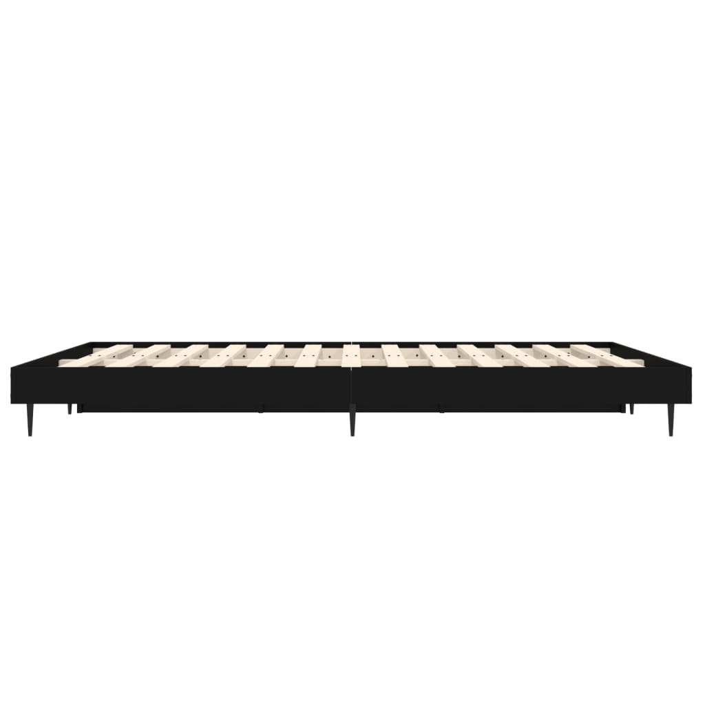Bed Frame Black 137x187 cm Double Size Engineered Wood