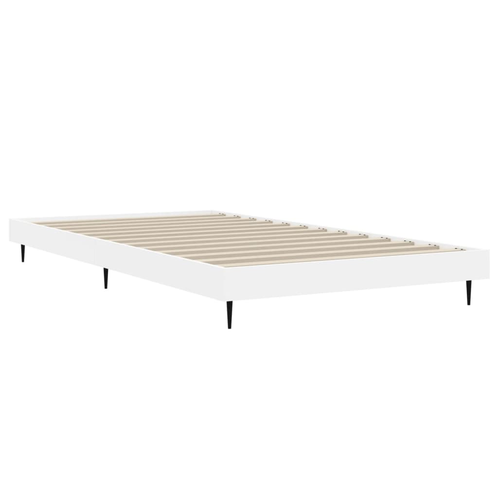 Bed Frame White 92x187 cm Single Bed Size Engineered Wood